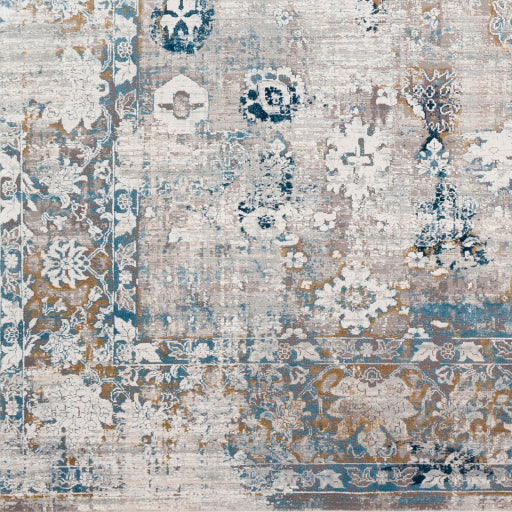 Shop Stacy Garcia, Distressed Grey and Blue Patterned Rug Runner