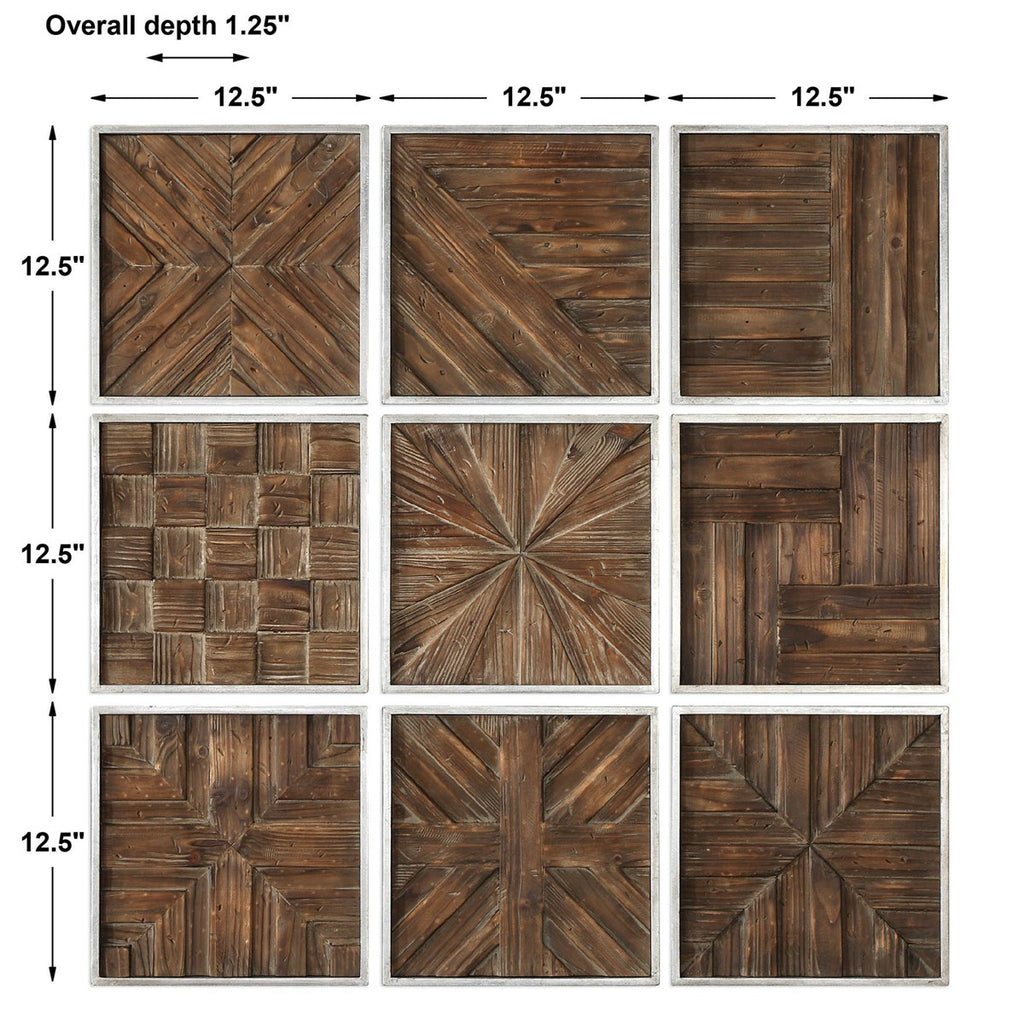 Shop Stacy Garcia, Geometric Patterned Wood Squares Set of 9