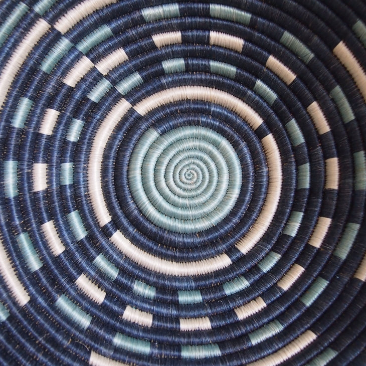 Shop Stacy Garcia_Accessories_Bowls_Blue Patterned Woven Bowl_Upclose view