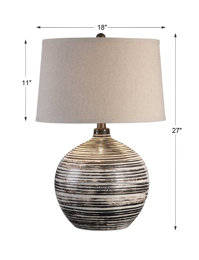 Shop Stacy Garcia, Brown Ivory Stripe Table Lamp
