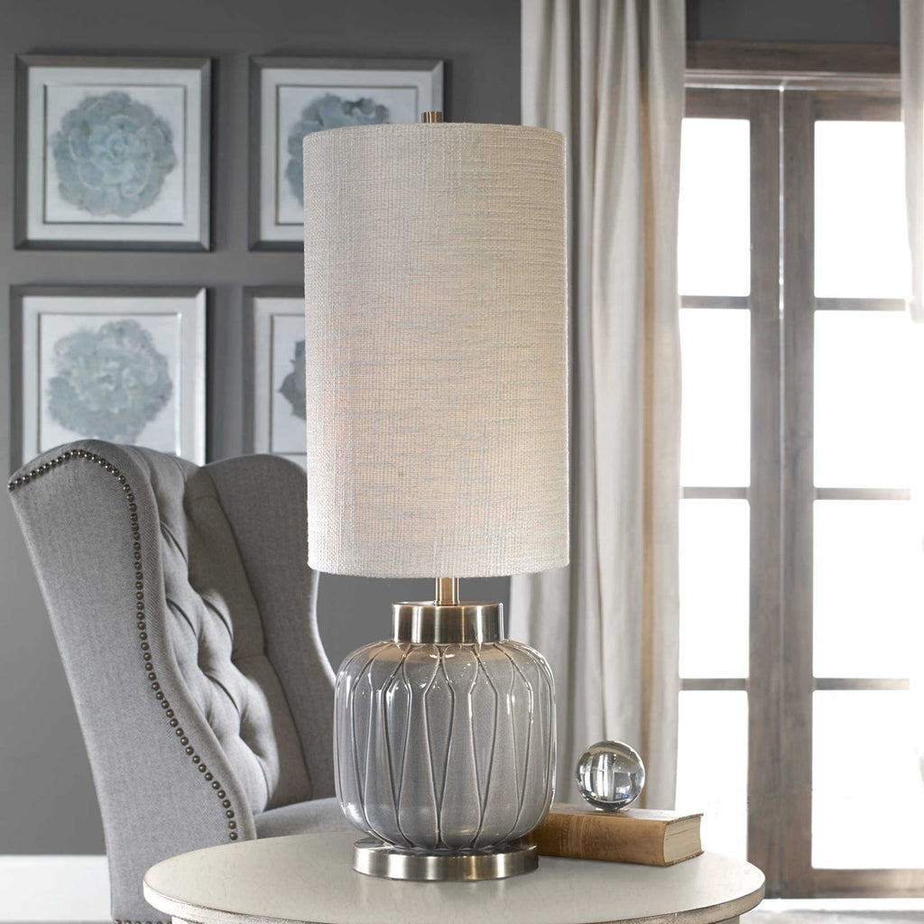 Shop Stacy Garcia, Grey Embossed Decorative Table Lamp