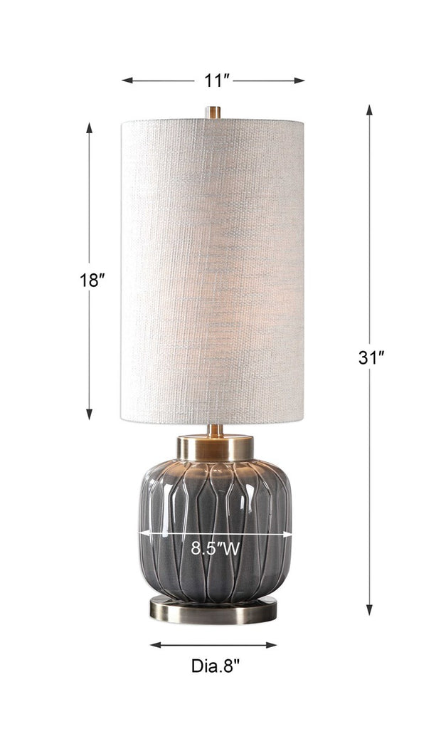 Shop Stacy Garcia, Grey Embossed Decorative Table Lamp