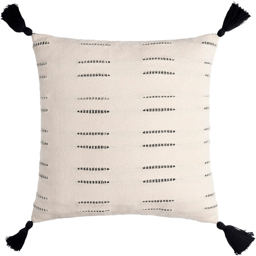 Shop Stacy Garcia, Black & Cream Linear Tassel Pillow