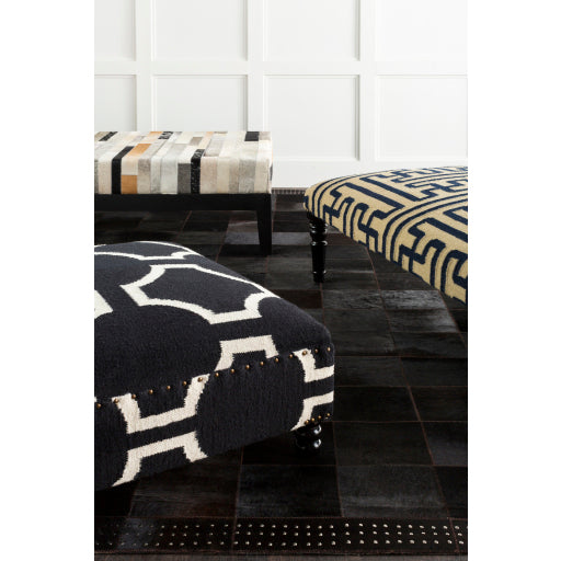 Shop Stacy Garcia Black and Cream Patterned Ottoman