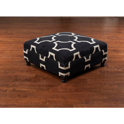Shop Stacy Garcia Black and Cream Patterned Ottoman