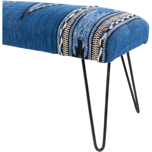 Shop Stacy Garcia, Blue Patterned Hand Woven Bench