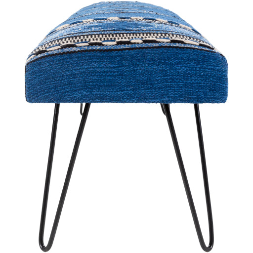 Shop Stacy Garcia, Blue Patterned Hand Woven Bench