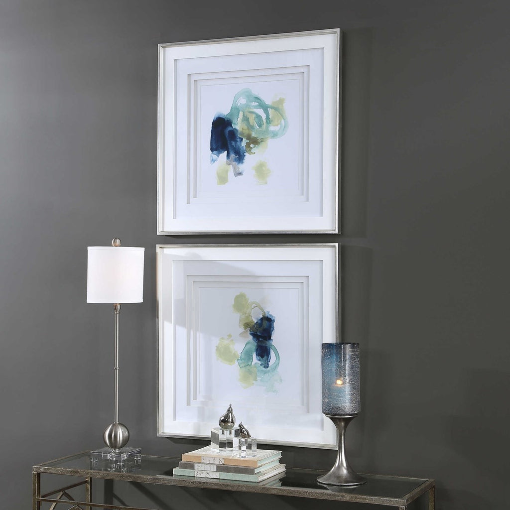 Shop Stacy Garcia, Blue and Green Watercolor Framed Prints Set of 2