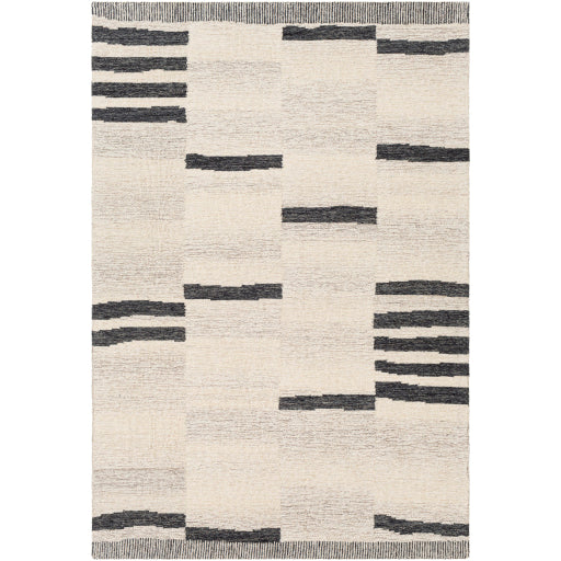 Shop Stacy Garcia, Charcoal and Beige Striped Hand Tufted Rug Sample
