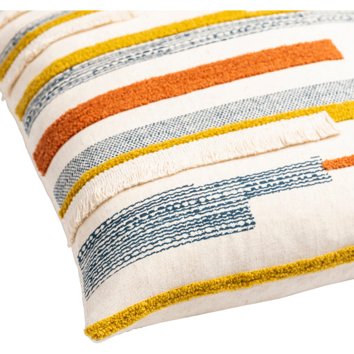 Shop Stacy Garcia, Rust Striped Embroidered Pillow