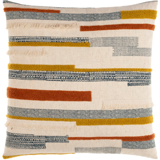 Shop Stacy Garcia, Rust Striped Embroidered Pillow 