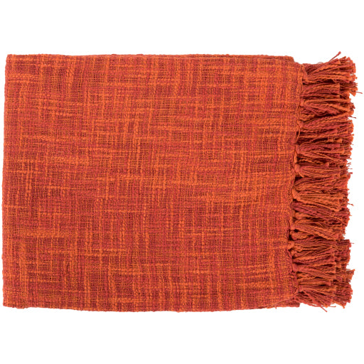 Shop Stacy Garcia, Tonal Orange Woven Throw Blanket with Fringe