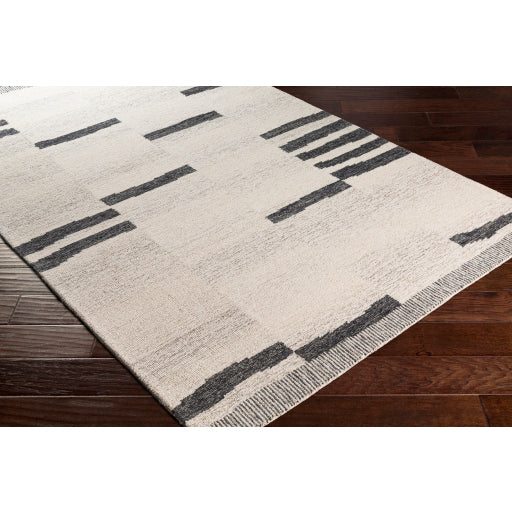 Shop Stacy Garcia, Charcoal and Beige Striped Hand Tufted Rug Runner
