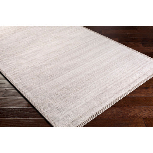 Shop Stacy Garcia, Beige Low Pile Rug Sample with Stitched Border