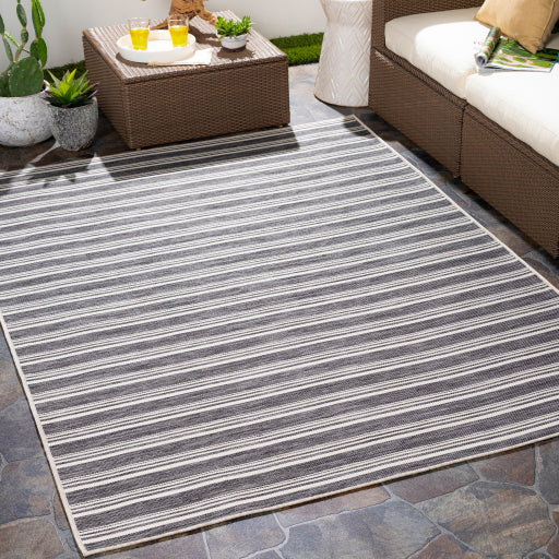Shop Stacy Garcia, Charcoal Woven Stripe Outdoor Area Rug