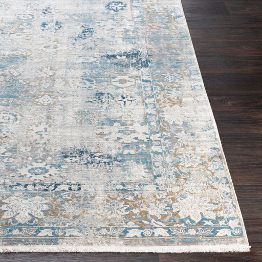 Shop Stacy Garcia, Distressed Grey and Blue Patterned Rug Runner